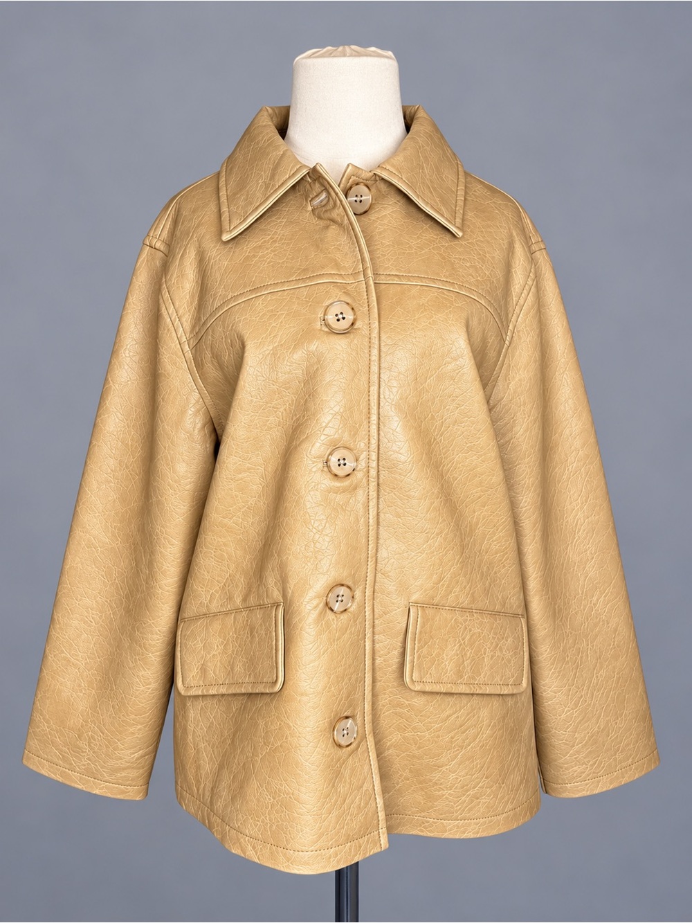 Urban Outfitters Tan Faux Leather Shacket Jacket Coat NWT Women’s Size M